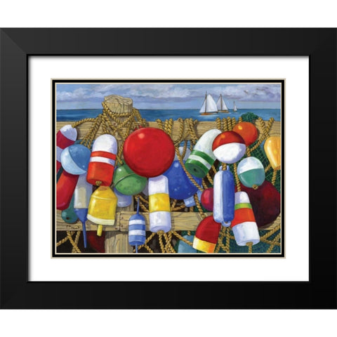 Buoy Composition Black Modern Wood Framed Art Print with Double Matting by Brent, Paul
