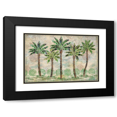 Delray Palm Horizontal Black Modern Wood Framed Art Print with Double Matting by Brent, Paul