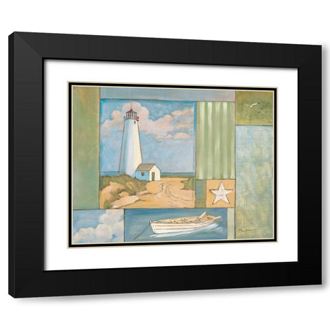 Lighthouse Collage I Black Modern Wood Framed Art Print with Double Matting by Brent, Paul