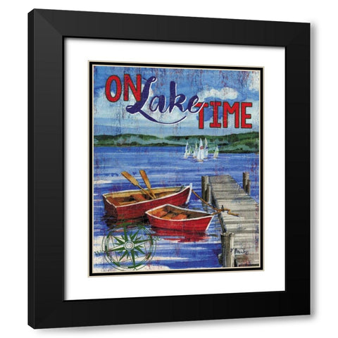 Lake Time Vertical I Black Modern Wood Framed Art Print with Double Matting by Brent, Paul