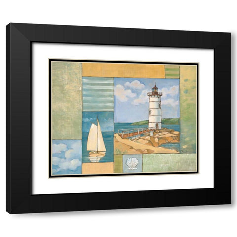 Lighthouse Collage II Black Modern Wood Framed Art Print with Double Matting by Brent, Paul