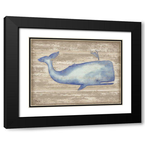 Providence Whale Black Modern Wood Framed Art Print with Double Matting by Brent, Paul