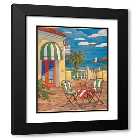 Bistro St. Emil Black Modern Wood Framed Art Print with Double Matting by Brent, Paul