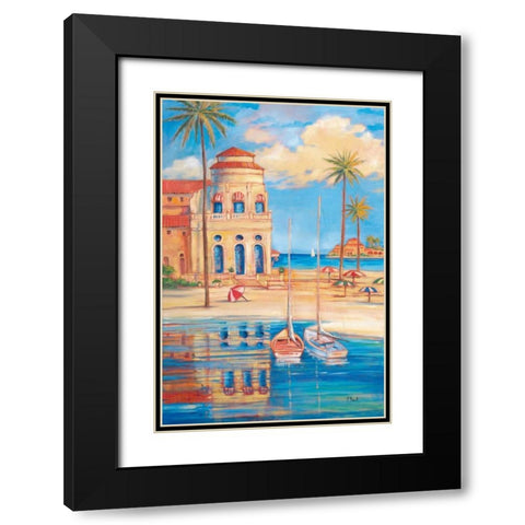 Beach Club I Black Modern Wood Framed Art Print with Double Matting by Brent, Paul