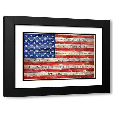 All American Flag I Black Modern Wood Framed Art Print with Double Matting by Brent, Paul