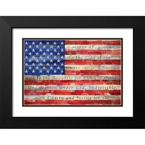 All American Flag I Black Modern Wood Framed Art Print with Double Matting by Brent, Paul