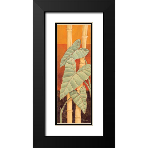 Bali Leaves II Black Modern Wood Framed Art Print with Double Matting by Brent, Paul