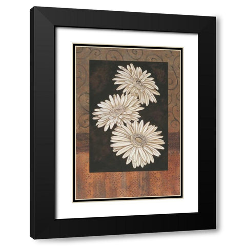 Santorini Daisies Black Modern Wood Framed Art Print with Double Matting by Brent, Paul