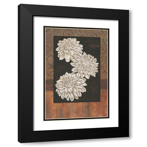 Santorini Dahlias Black Modern Wood Framed Art Print with Double Matting by Brent, Paul