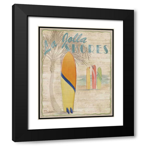 Surf City III Black Modern Wood Framed Art Print with Double Matting by Brent, Paul