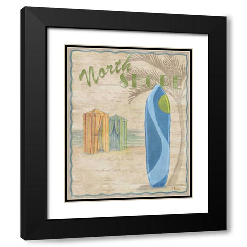Surf City IV Black Modern Wood Framed Art Print with Double Matting by Brent, Paul