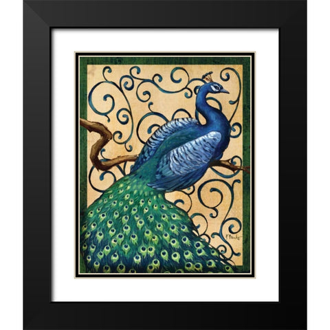 Majestic Peacock I Black Modern Wood Framed Art Print with Double Matting by Brent, Paul