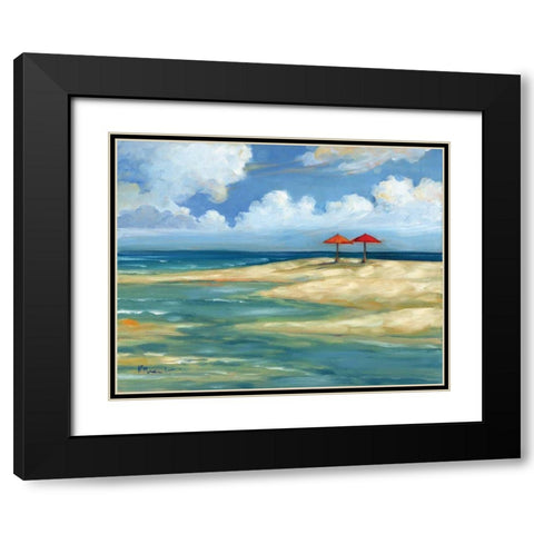 Umbrella Beachscape IV Black Modern Wood Framed Art Print with Double Matting by Brent, Paul