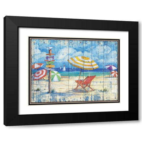 Beach Signs II Black Modern Wood Framed Art Print with Double Matting by Brent, Paul