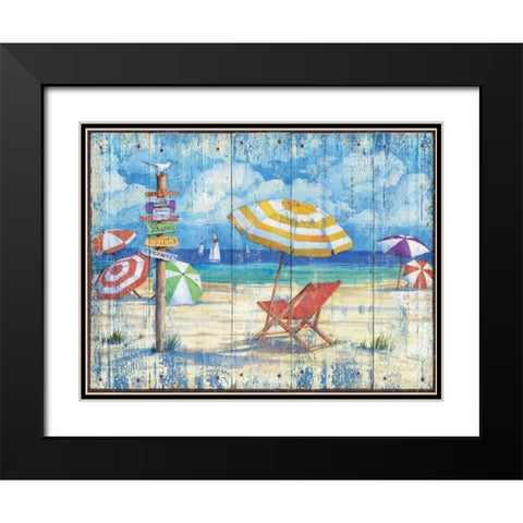 Beach Signs II Black Modern Wood Framed Art Print with Double Matting by Brent, Paul