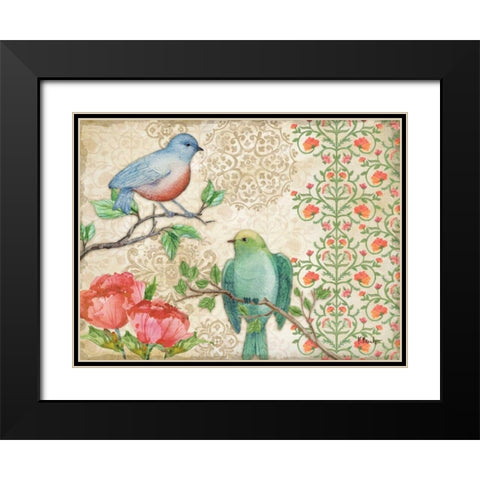 Blossoming Birds II Black Modern Wood Framed Art Print with Double Matting by Brent, Paul