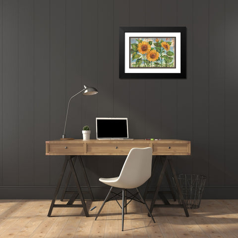 Summer Sunflowers Black Modern Wood Framed Art Print with Double Matting by Brent, Paul