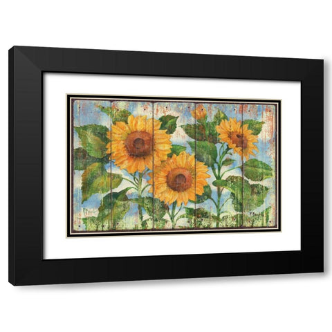 Summer Sunflowers Black Modern Wood Framed Art Print with Double Matting by Brent, Paul