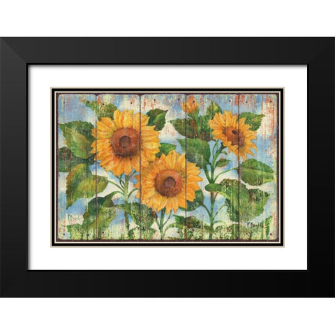 Summer Sunflowers Black Modern Wood Framed Art Print with Double Matting by Brent, Paul