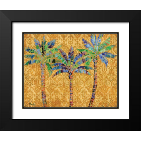 Paradise Palms Gold Black Modern Wood Framed Art Print with Double Matting by Brent, Paul