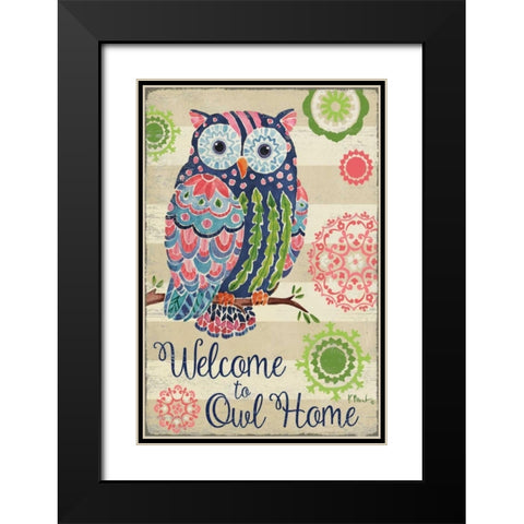 Groovy Owls II Black Modern Wood Framed Art Print with Double Matting by Brent, Paul