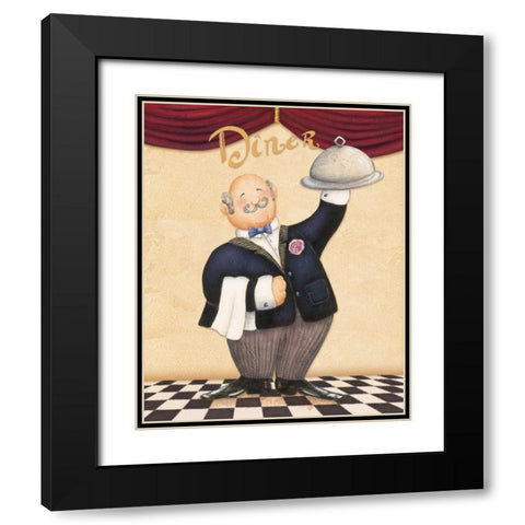 The Waiter - Diner Black Modern Wood Framed Art Print with Double Matting by Brissonnet, Daphne