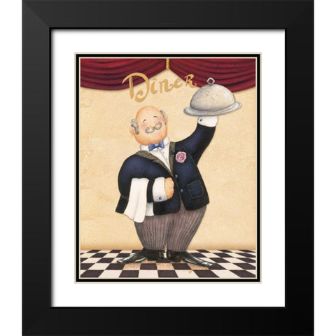 The Waiter - Diner Black Modern Wood Framed Art Print with Double Matting by Brissonnet, Daphne