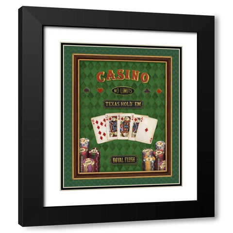 Texas Hold Em Black Modern Wood Framed Art Print with Double Matting by Brissonnet, Daphne