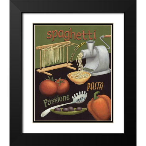 Spaghetti Black Modern Wood Framed Art Print with Double Matting by Brissonnet, Daphne