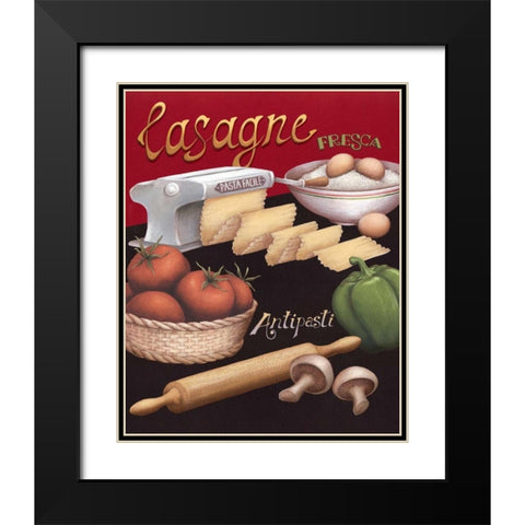 Lasagna Black Modern Wood Framed Art Print with Double Matting by Brissonnet, Daphne