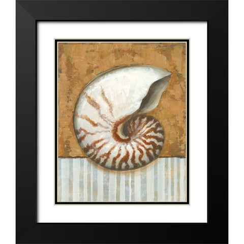 Vintage Shell I Black Modern Wood Framed Art Print with Double Matting by Bates, K.