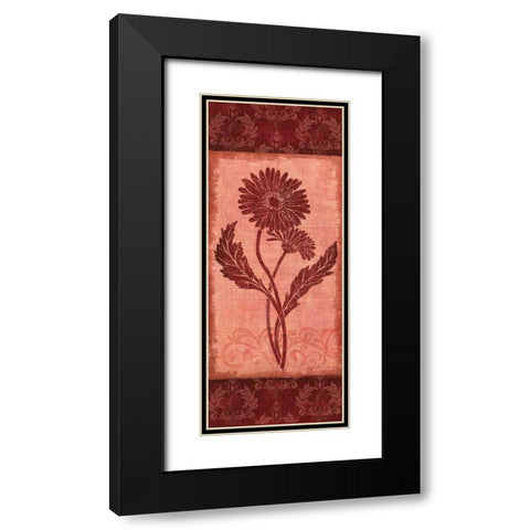 Daisy Silhouette Black Modern Wood Framed Art Print with Double Matting by Corbin, Delphine