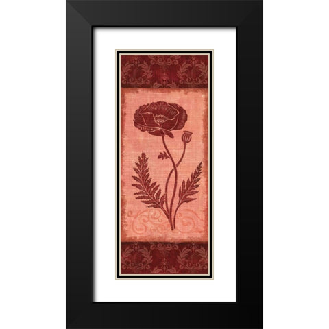 Poppy Silhouette Black Modern Wood Framed Art Print with Double Matting by Corbin, Delphine
