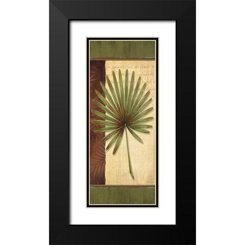 Palm Tropic Panel I Black Modern Wood Framed Art Print with Double Matting by Corbin, Delphine