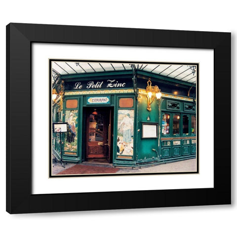 Le Petit Zinc Black Modern Wood Framed Art Print with Double Matting by Cieslikowski, Zeny