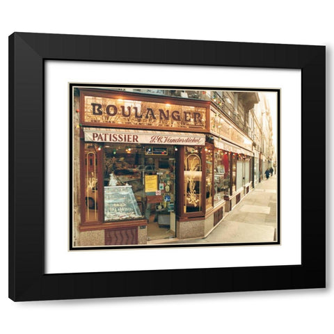Boulangier Patissier Black Modern Wood Framed Art Print with Double Matting by Cieslikowski, Zeny