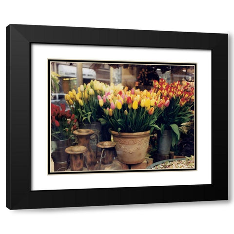 Tulips Paris Black Modern Wood Framed Art Print with Double Matting by Cieslikowski, Zeny