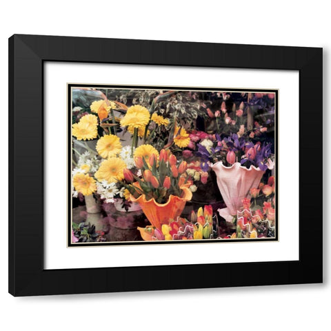Flowers Florence Black Modern Wood Framed Art Print with Double Matting by Cieslikowski, Zeny