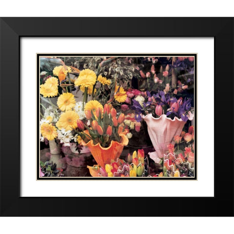 Flowers Florence Black Modern Wood Framed Art Print with Double Matting by Cieslikowski, Zeny