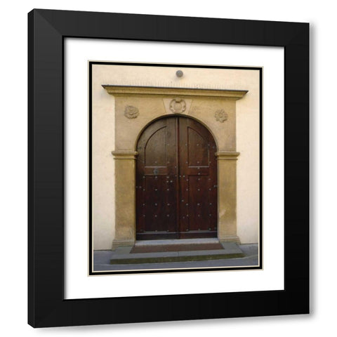 Prague Door II Black Modern Wood Framed Art Print with Double Matting by Christensen, Jim