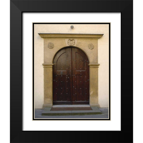 Prague Door II Black Modern Wood Framed Art Print with Double Matting by Christensen, Jim