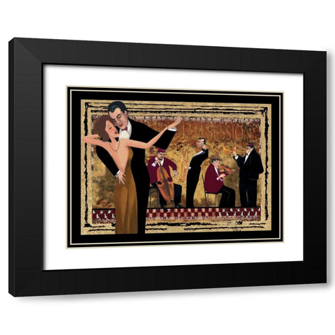 Jam Session I Black Modern Wood Framed Art Print with Double Matting by CW Designs Inc.