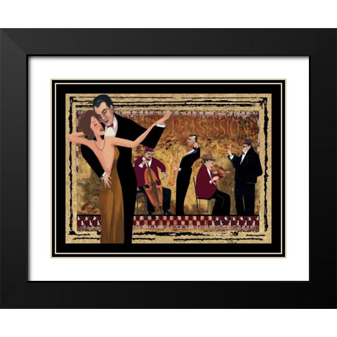 Jam Session I Black Modern Wood Framed Art Print with Double Matting by CW Designs Inc.