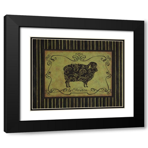 le Mouton Black Modern Wood Framed Art Print with Double Matting by Devereux, Sophie