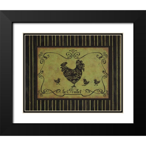 le Poulet Black Modern Wood Framed Art Print with Double Matting by Devereux, Sophie