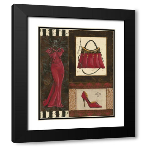 Fashion Collage I Black Modern Wood Framed Art Print with Double Matting by Devereux, Sophie
