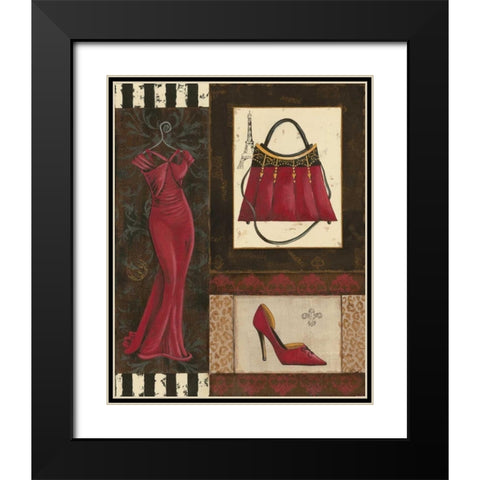 Fashion Collage I Black Modern Wood Framed Art Print with Double Matting by Devereux, Sophie