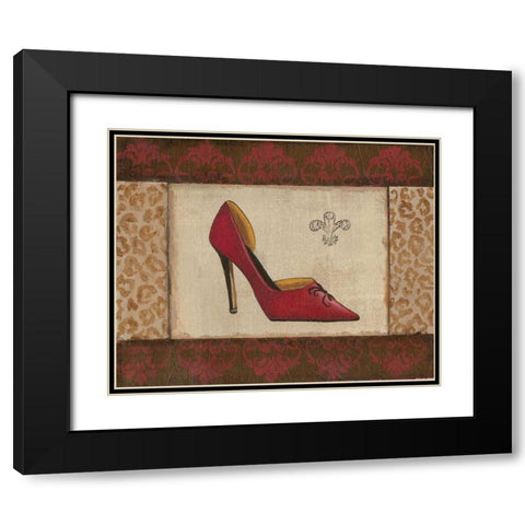 Fashion Shoe I Black Modern Wood Framed Art Print with Double Matting by Devereux, Sophie