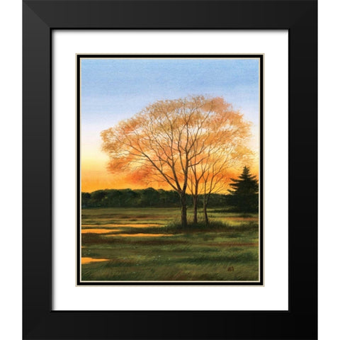 Marsh at Dusk II Black Modern Wood Framed Art Print with Double Matting by Duke, William