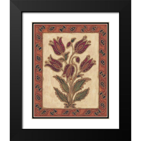 Global Flowers II Black Modern Wood Framed Art Print with Double Matting by David, Elizabeth